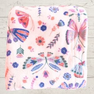 Floral Butterfly Fleece Throw Blanket